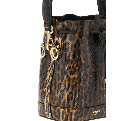 Fendi Brown Velvet Leather Handbag