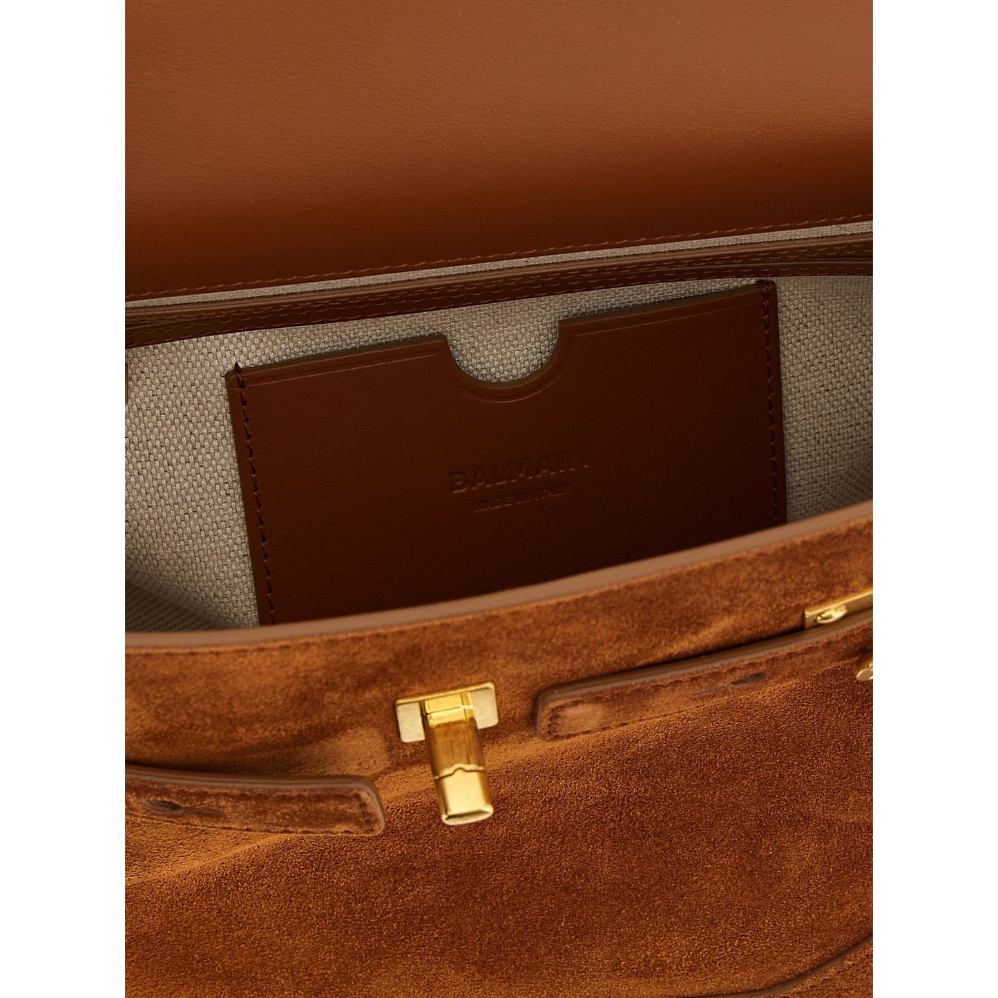 Balmain Brown Calfskin Handbag