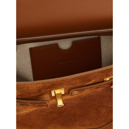 Balmain Brown Calfskin Handbag