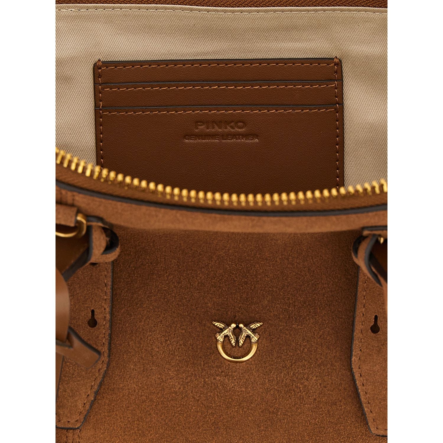 PINKO Brown Cowhide Shoulder Bag