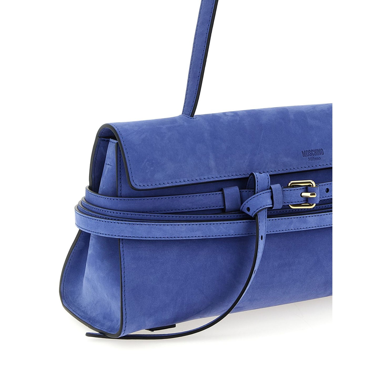 Moschino Blue Calfskin Shoulder Bag