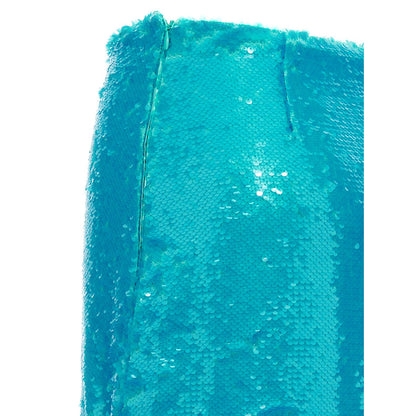 Ganni Blue Recycled Polyester Midi Skirt
