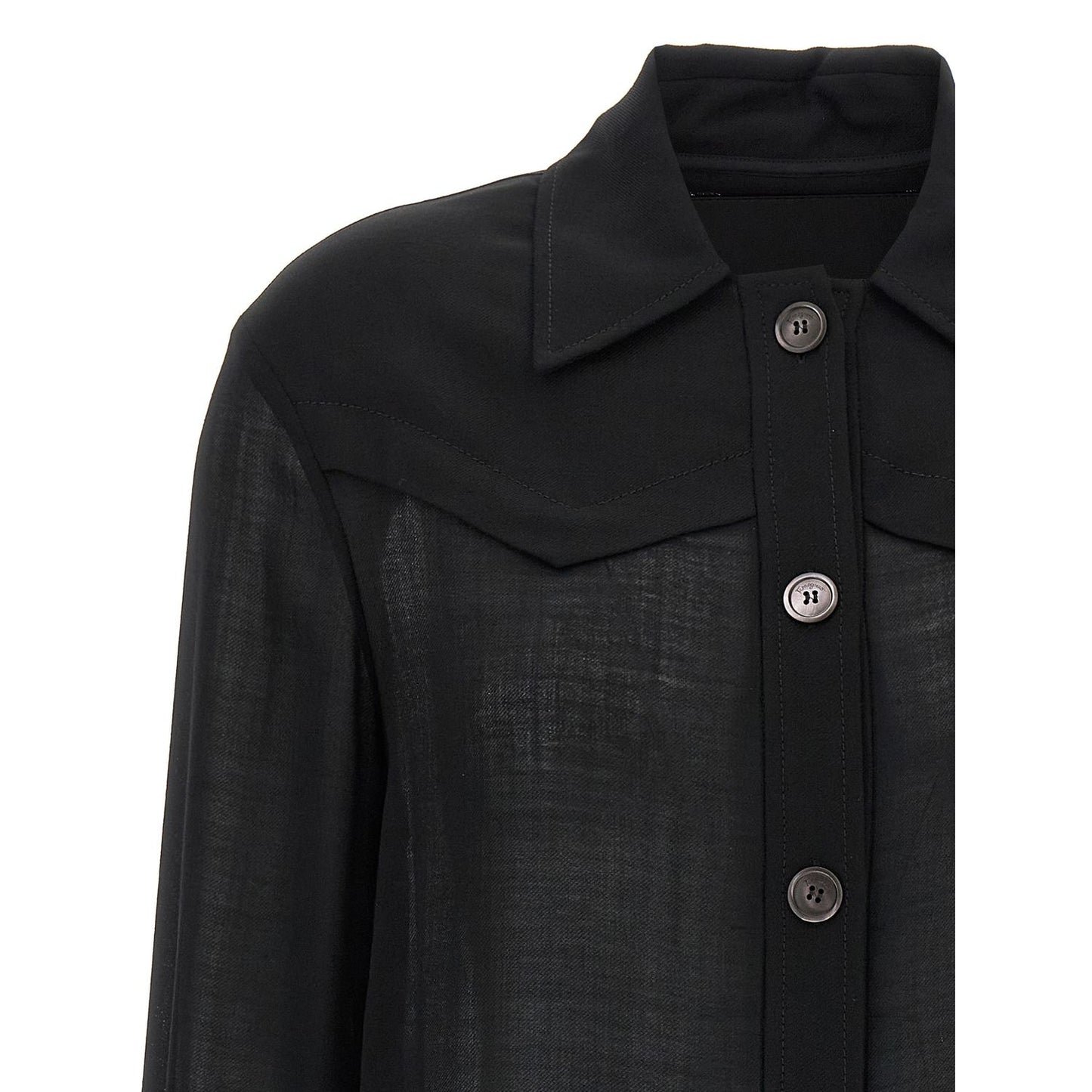 Ferragamo Black Virgin Wool Blouse