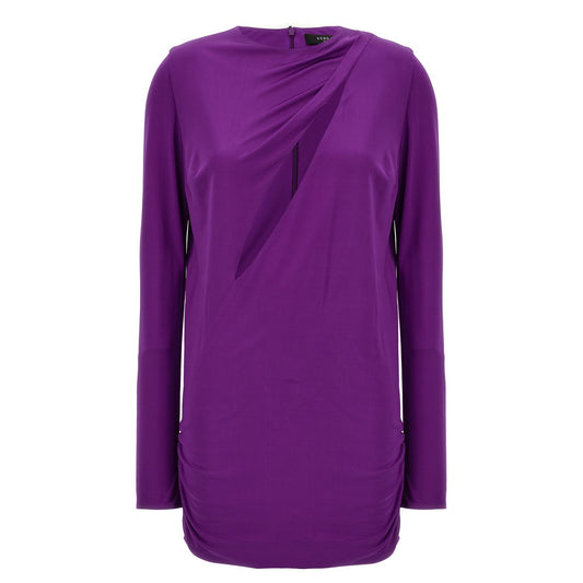 Versace Purple Viscose Short Dress