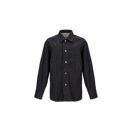 Jil Sander Blue Cotton Blouse