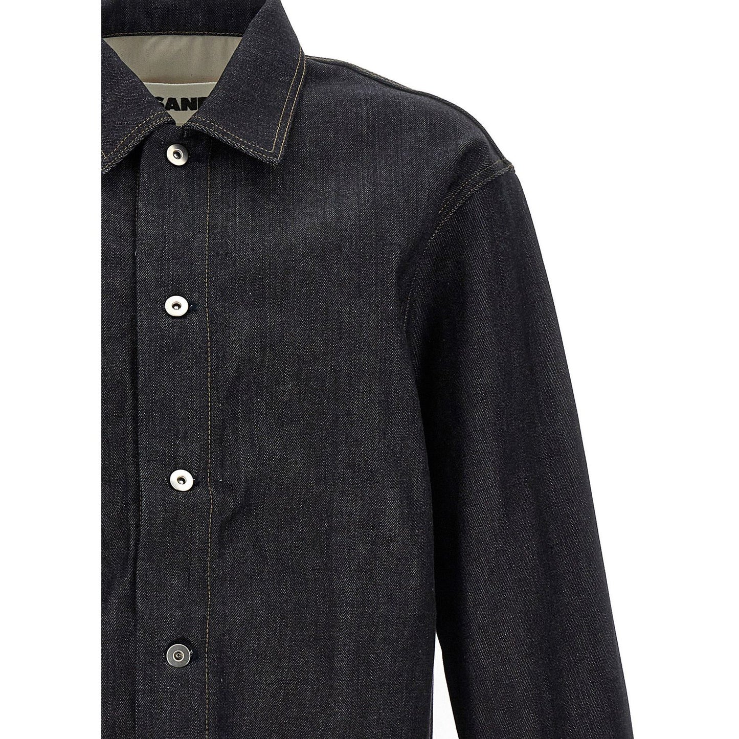 Jil Sander Blue Cotton Blouse