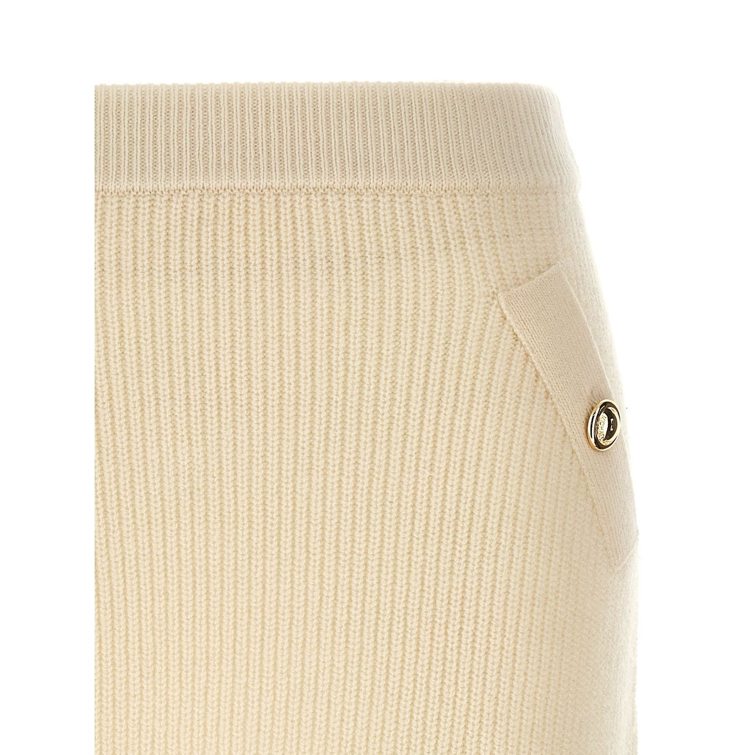 Michael Kors White Wool Long Skirt
