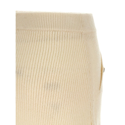 Michael Kors White Wool Long Skirt