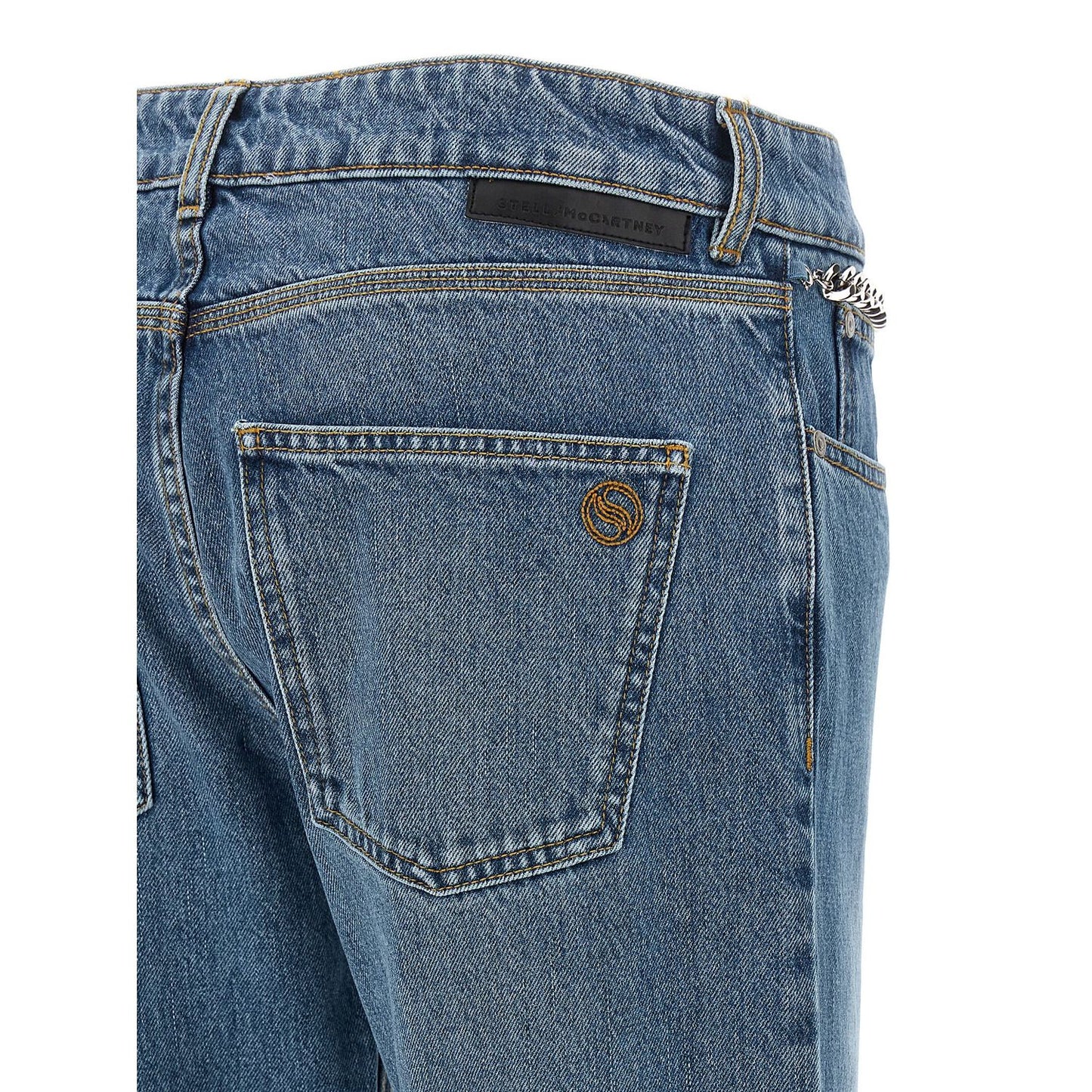 Stella McCartney Blue Cotton Cropped Jeans