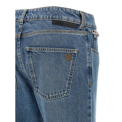 Stella McCartney Blue Cotton Cropped Jeans