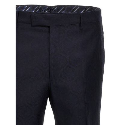Etro Blue Cotton Dress Pants