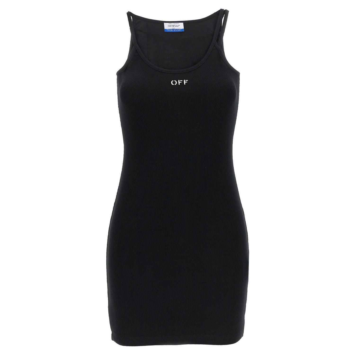 Off-White Black Cotton Short Dress