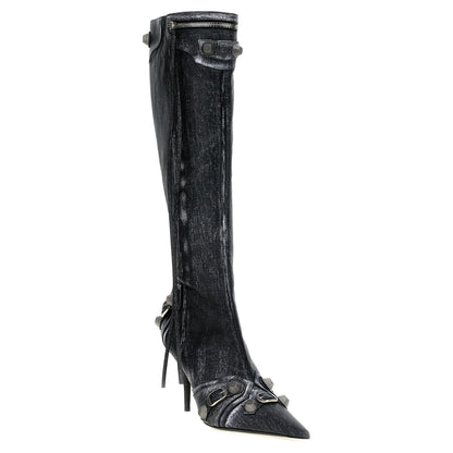 Balenciaga Black Lamb Leather Over The Knee