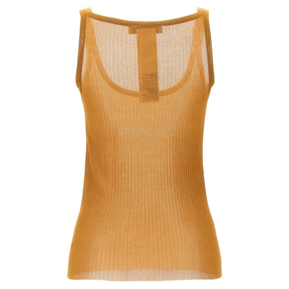 Max Mara Beige Silk Tank Tops