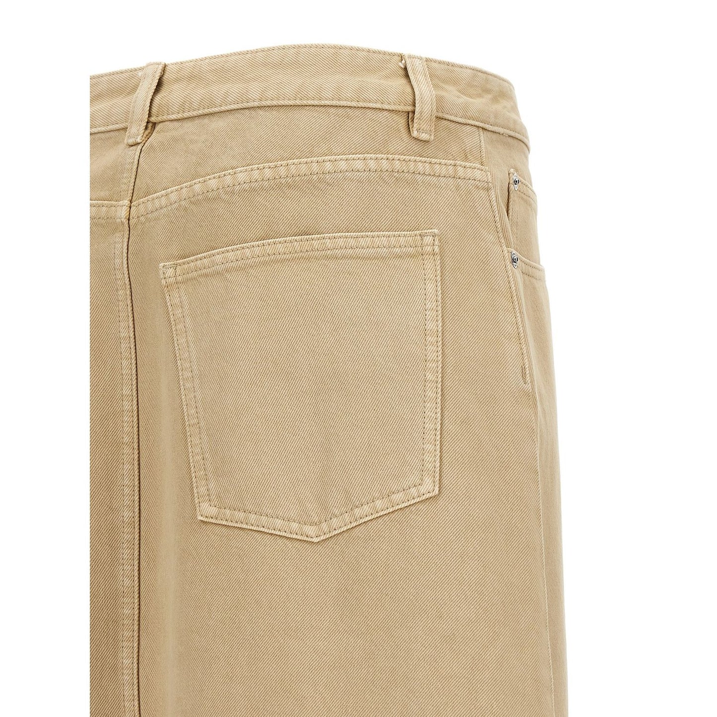Tory Burch Beige Cotton Midi Skirt