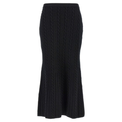 Alessandra Rich Black Wool Mini Skirt