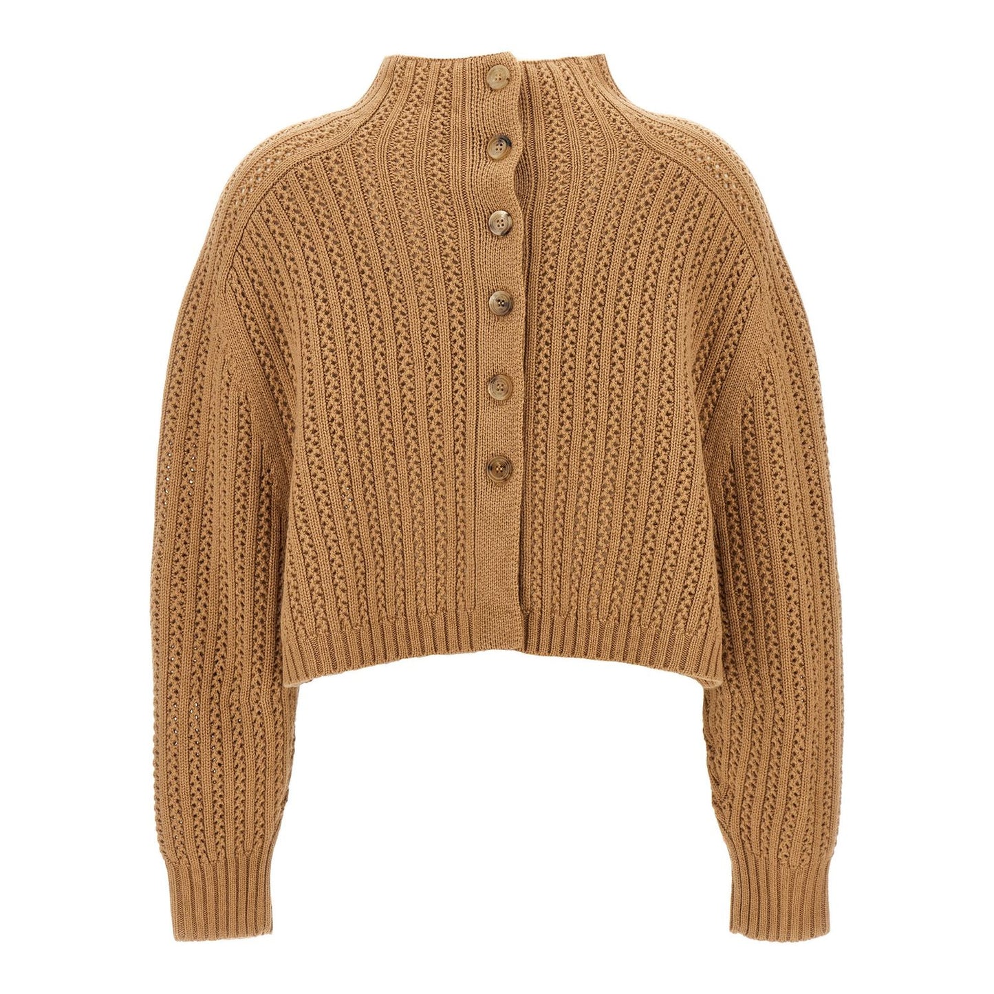 Max Mara Beige Wool Cardigan