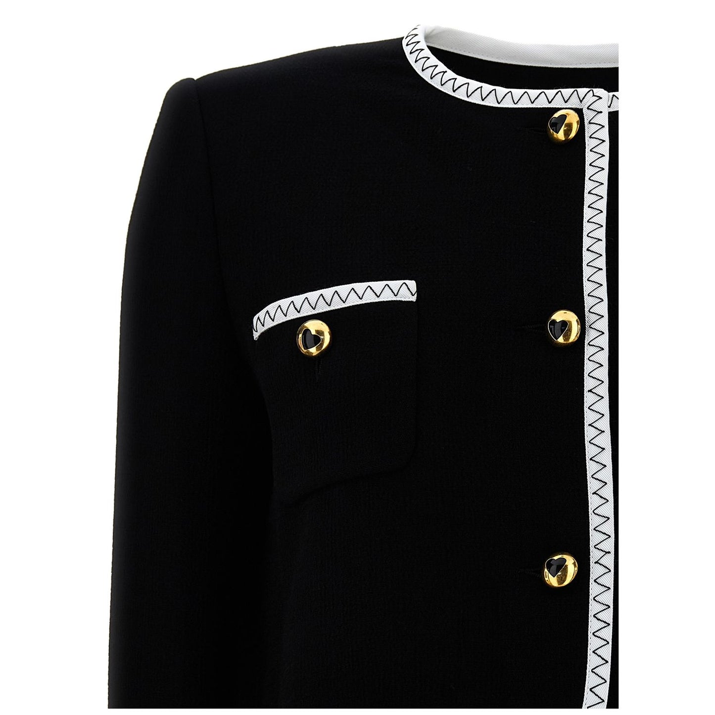 Moschino Bicolor Viscose Full-Length Jacket