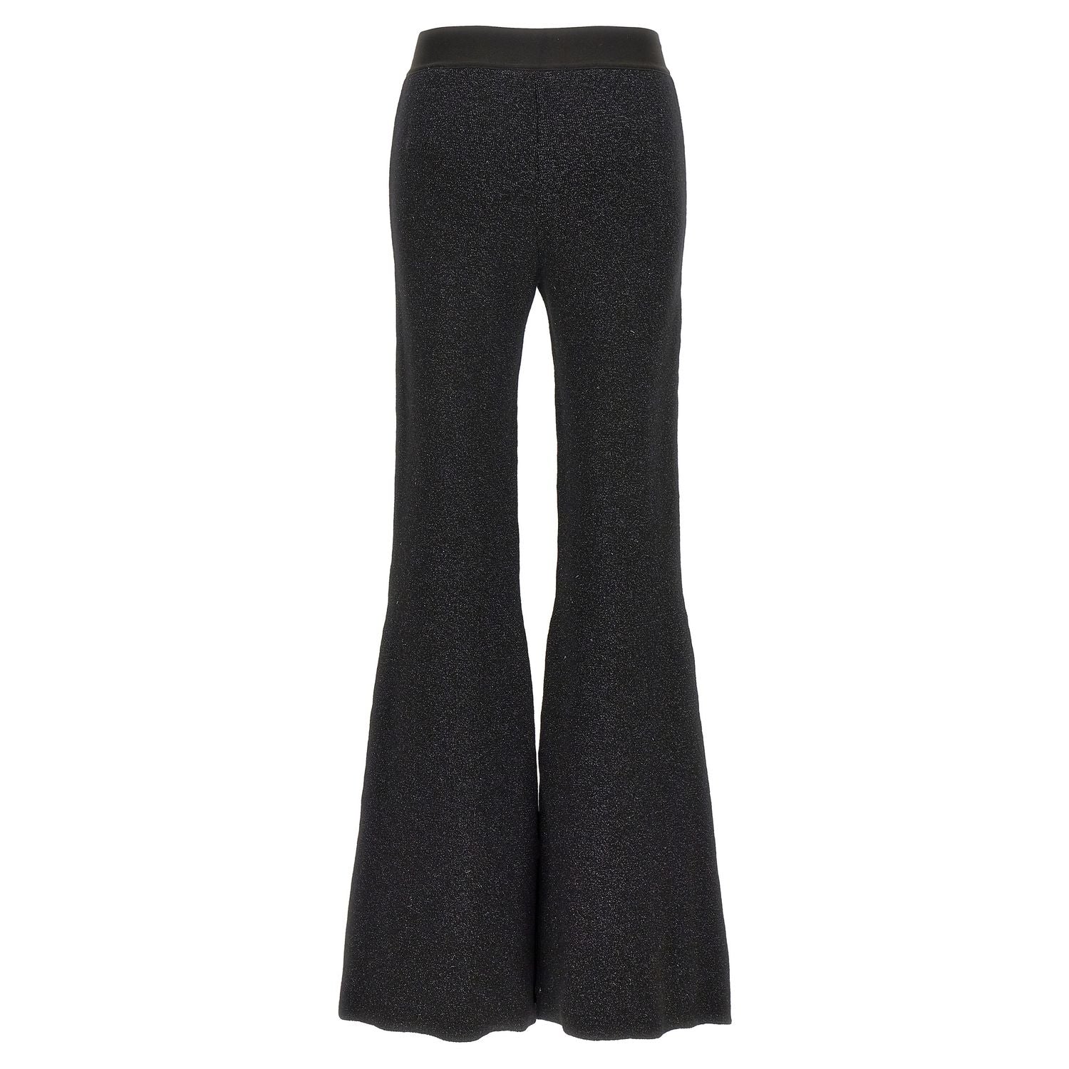 Palm Angels Black Viscose Flared Pants