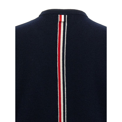 Thom Browne Blue Virgin Wool Cardigan