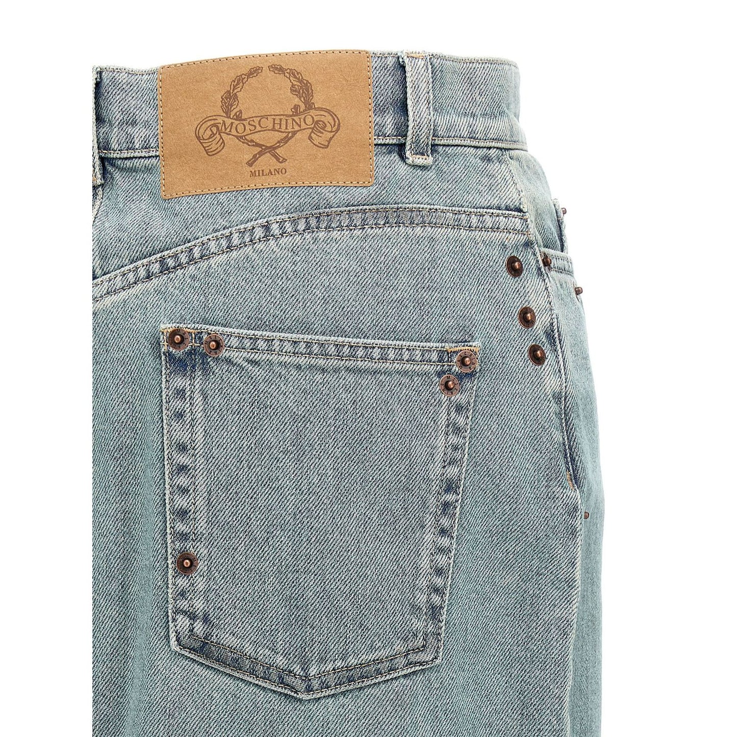 Moschino Blue Cotton Midi Skirt