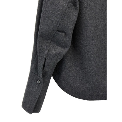 The Attico Gray Wool Blouse