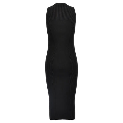 Alexander McQueen Black Viscose Midi Dress