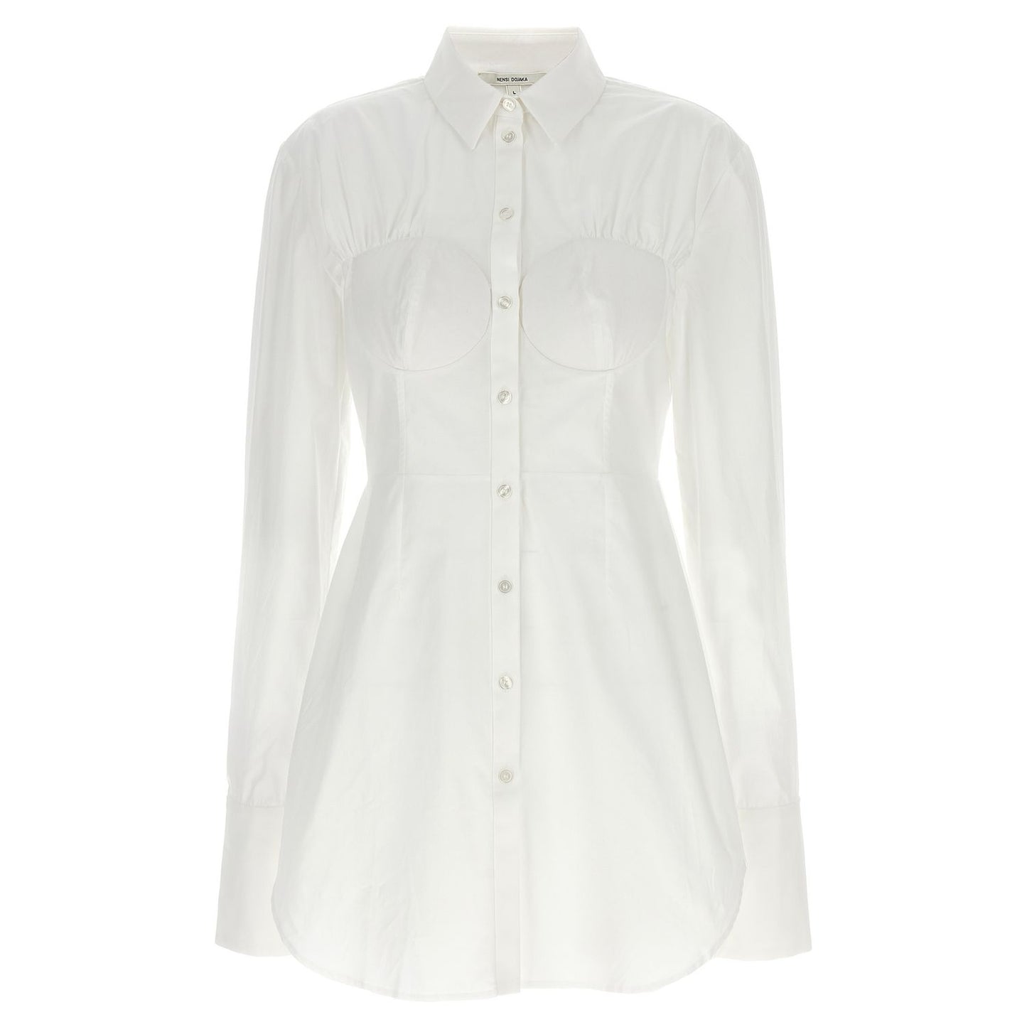 Nensi Dojaka White Cotton Blouse