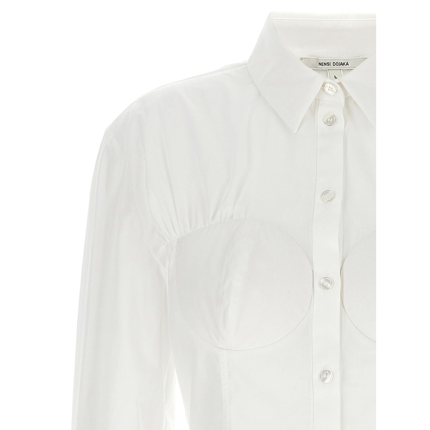 Nensi Dojaka White Cotton Blouse