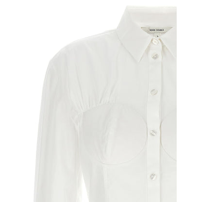 Nensi Dojaka White Cotton Blouse