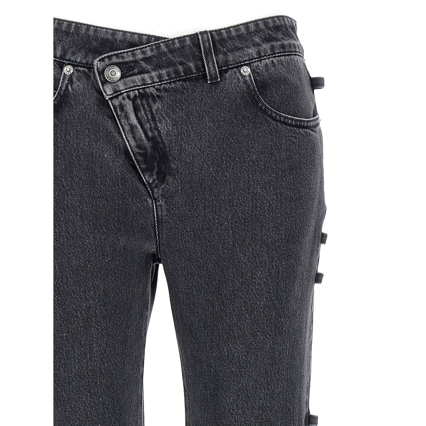 Alexander McQueen Black Cotton Flared Jeans