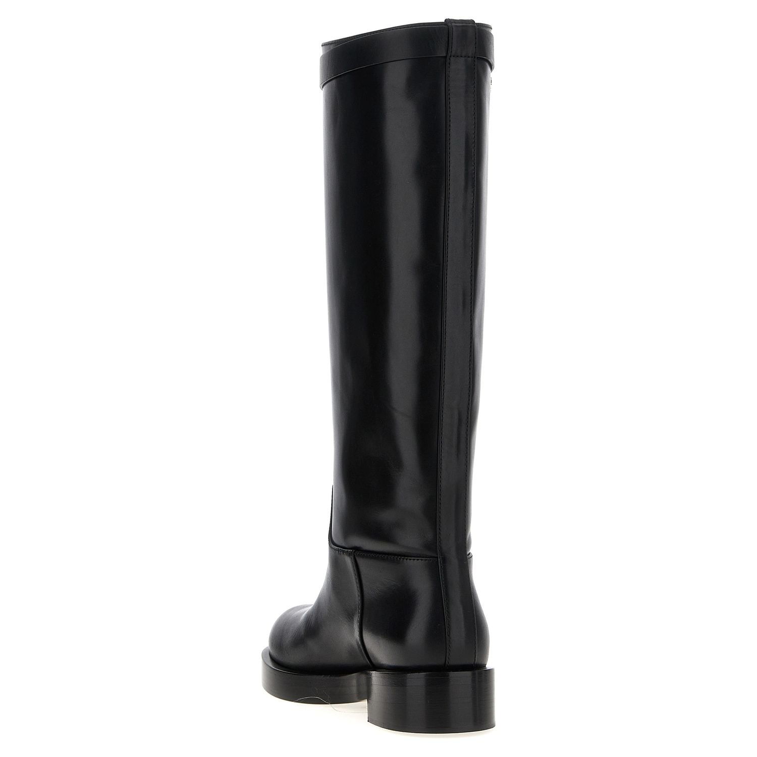 MACH & MACH Black Calfskin Over The Knee