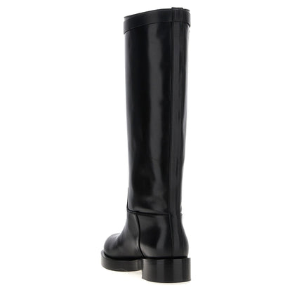 MACH & MACH Black Calfskin Over The Knee