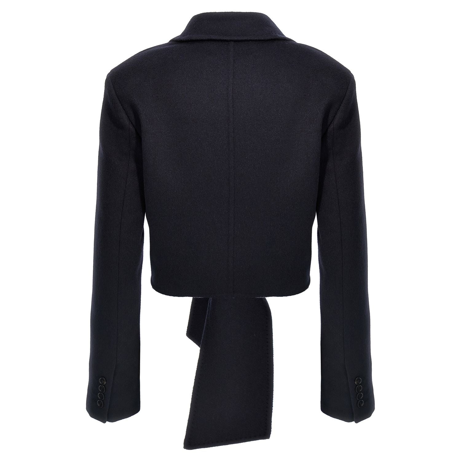 Max Mara Blue Wool Full-Length Jacket