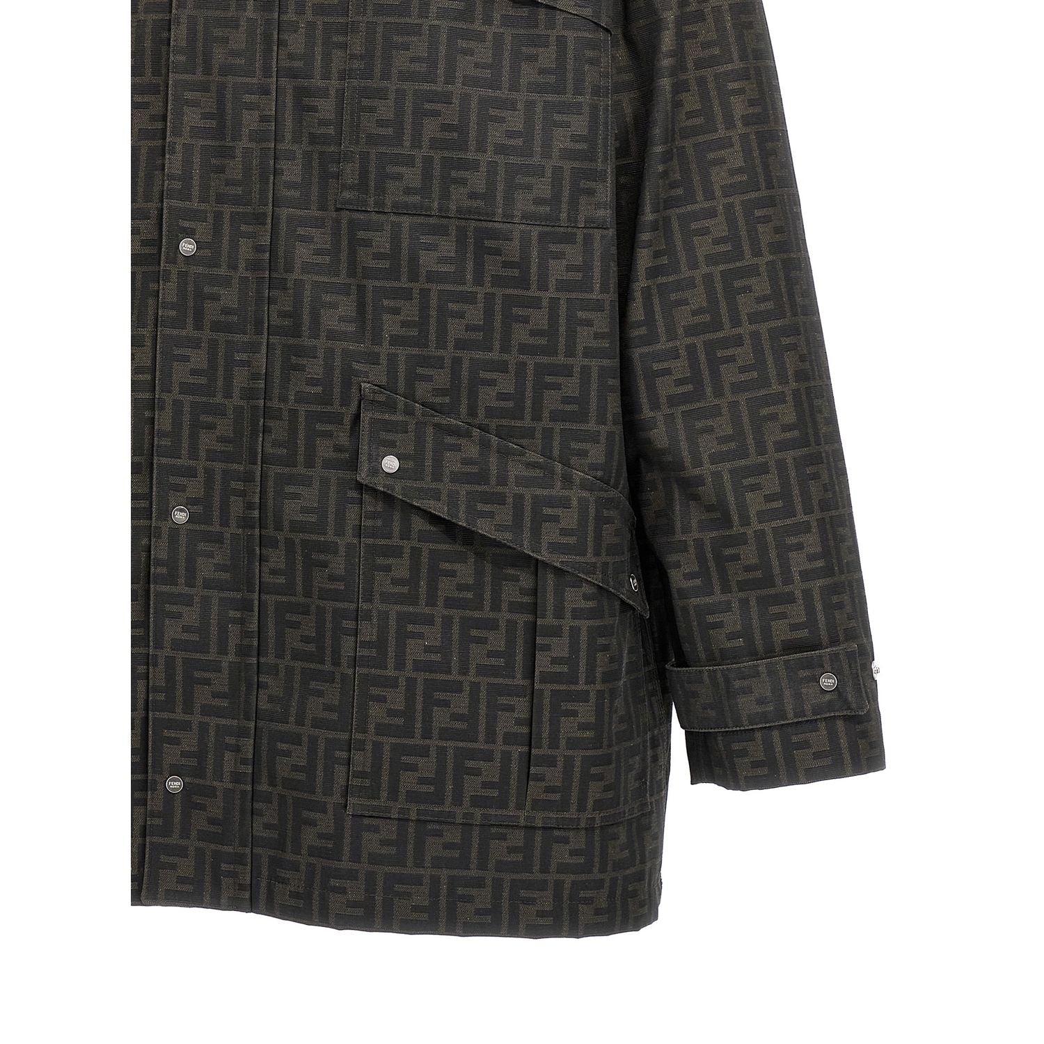 Fendi Brown Polyester Full-Length Jacket
