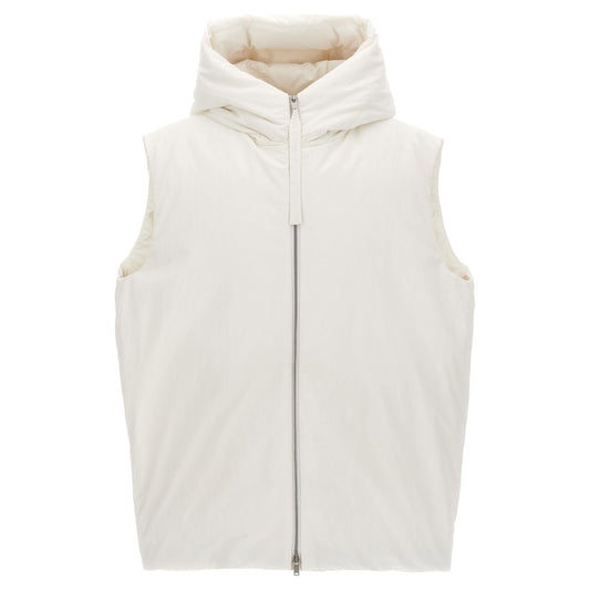 Jil Sander White Polyester Sleeveless Jacket