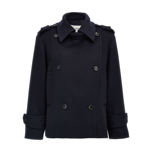 Max Mara Blue Virgin Wool Coat