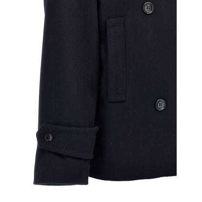 Max Mara Blue Virgin Wool Coat