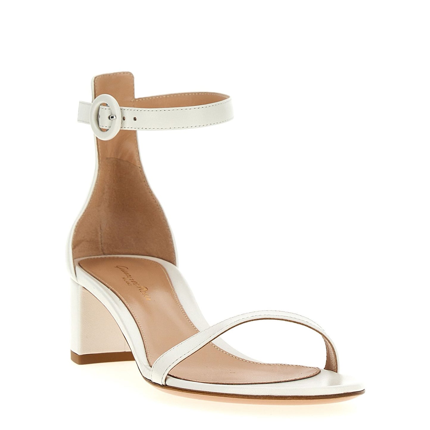 Gianvito Rossi White Leather Flat Sandals
