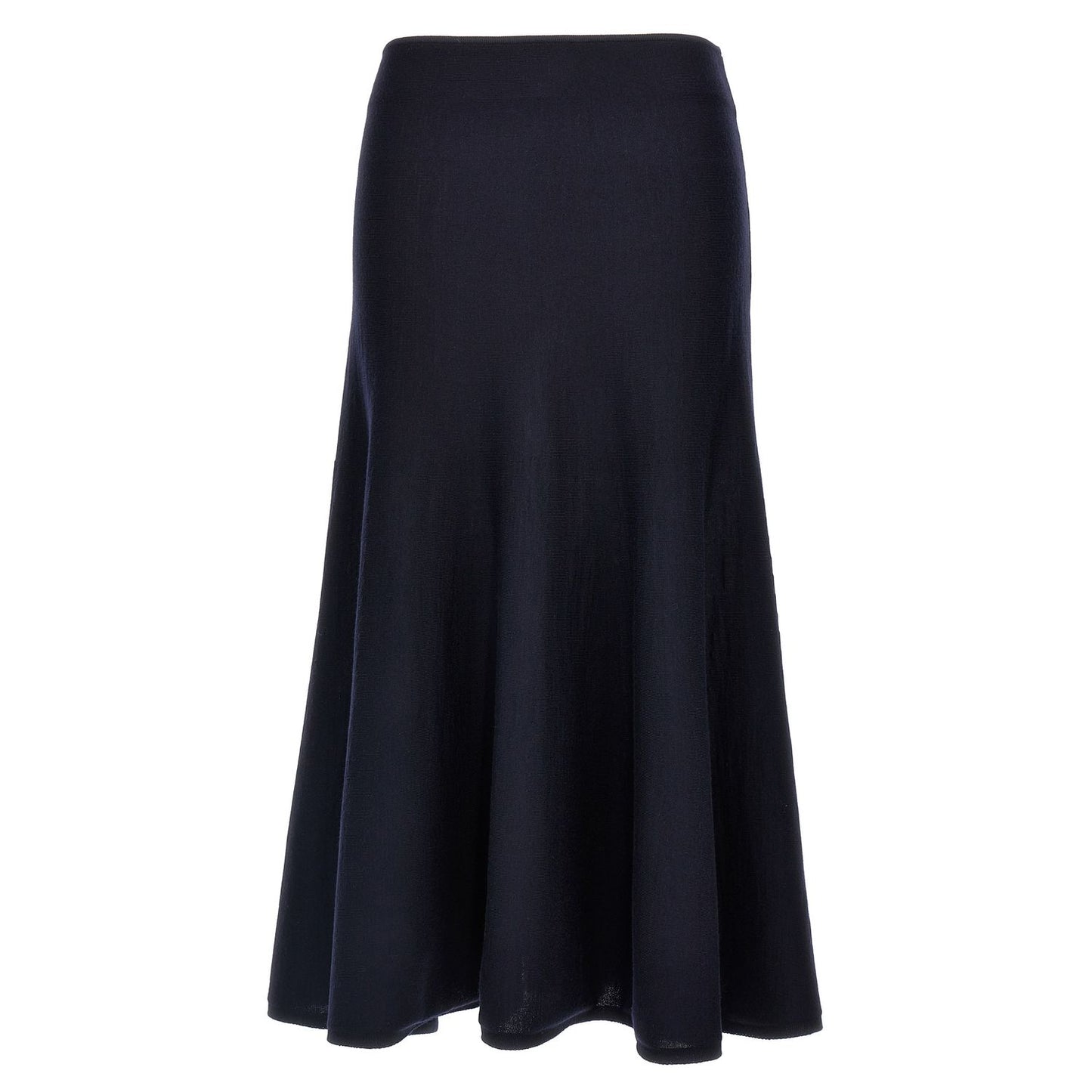 Khaite Blue Wool Midi Skirt