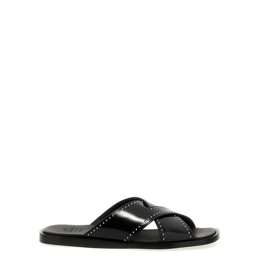 Church's Black Calf Leather Bos Taurus Slides