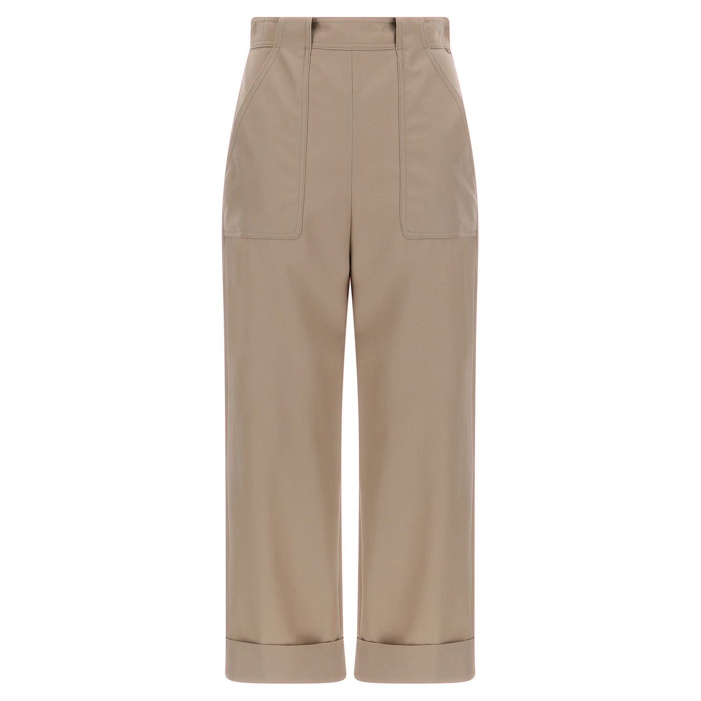 Max Mara Beige Cotton Casual Pants