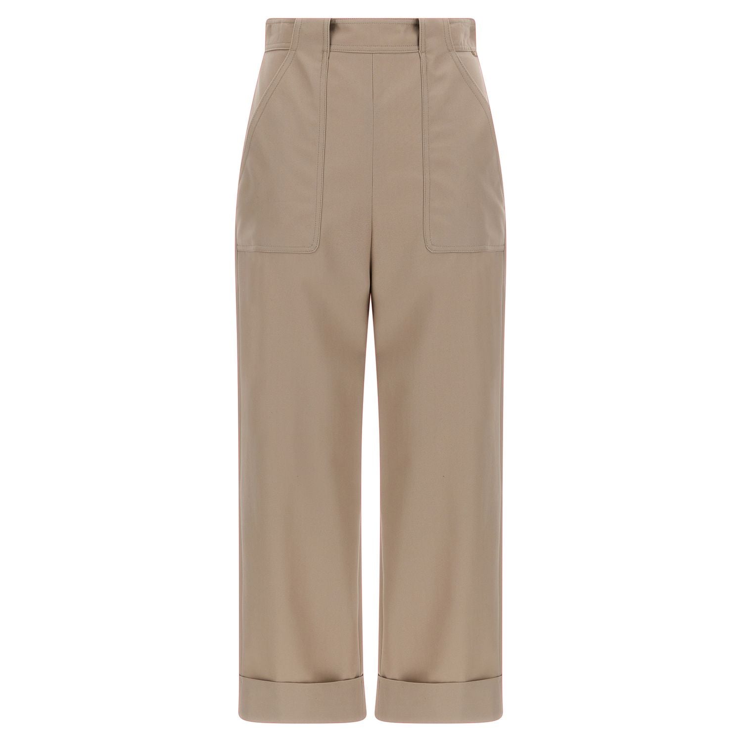 Max Mara Beige Cotton Casual Pants