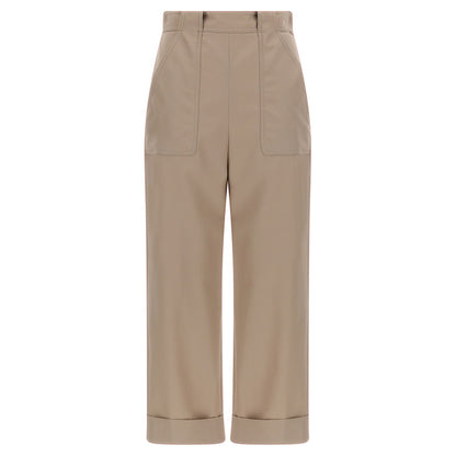 Max Mara Beige Cotton Casual Pants