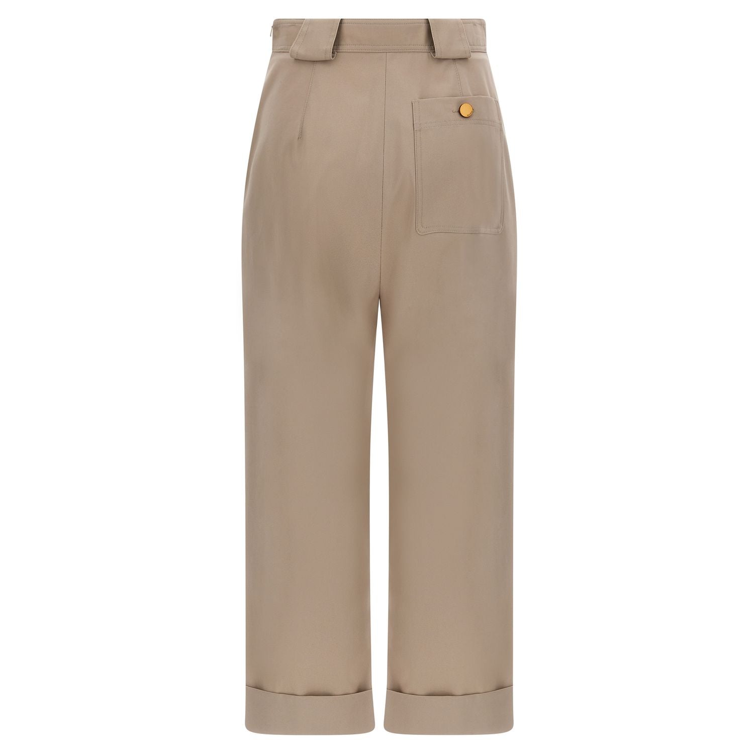 Max Mara Beige Cotton Casual Pants