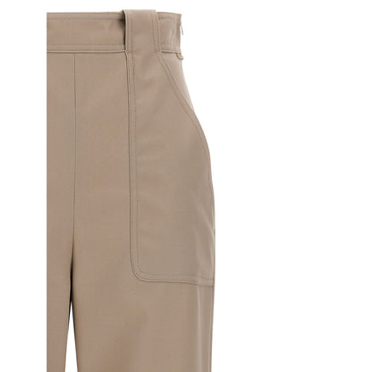 Max Mara Beige Cotton Casual Pants