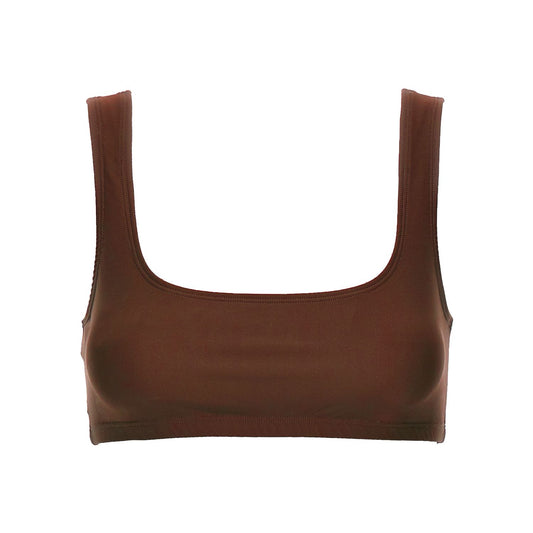 The Andamane Brown Polyamide Tank Tops