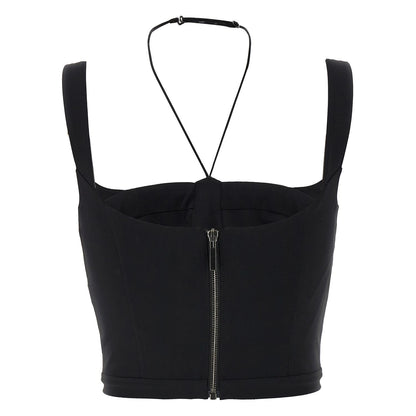 Nensi Dojaka Black Polyamide Tank Tops