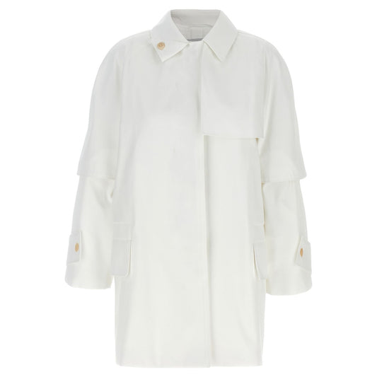 Max Mara White Cotton Coat