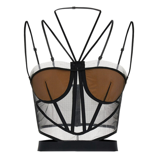 Nensi Dojaka Black Polyamide Tank Tops